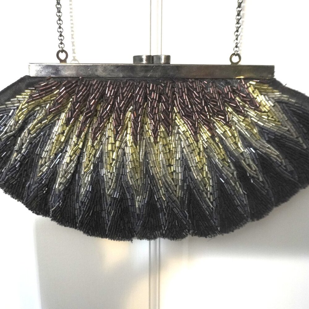 Max New York Beaded Clutch Purse with Chain Strap
